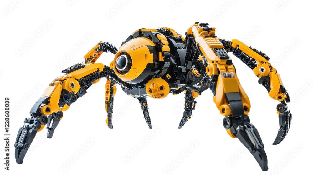 Bee and honey with a cyborg, construction machinery, truck, and excavator working on a road Bee and honey with a cyborg, construction machinery, truck, and excavator working on a road