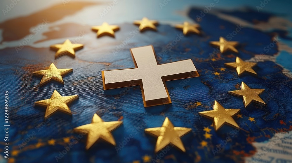 Obraz premium European Parliament Elections 2025 Voting Symbol on Europe Map