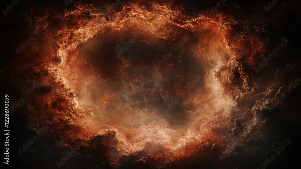 Fototapeta premium Fiery Celestial Ring Nebula Cosmic Cloud Formation