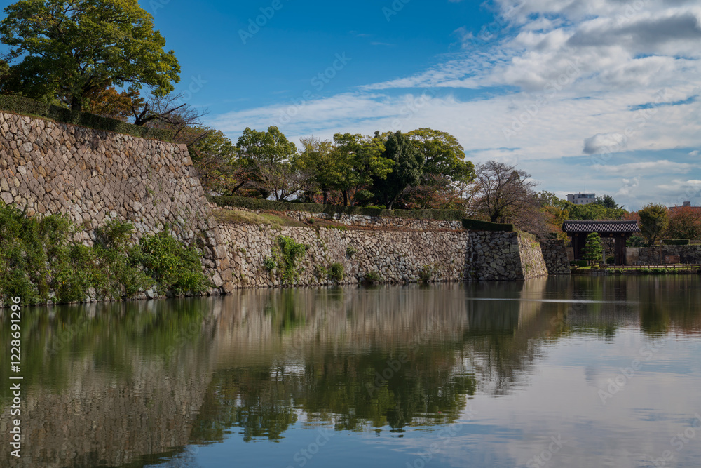 The Moat around the Himeji Castle ( The Moat around the Himeji Castle (