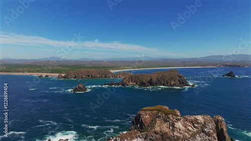 Flying Towards The Isla Tenacatita And Playa La Morita In Tenacatita, Jalisco, Mexico. - aerial shot photo