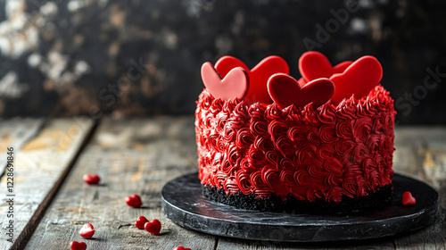 beautiful red hearth cake