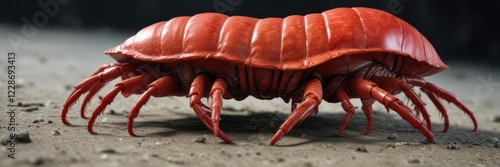 Large red appendage on the shell of a crustacean with distinctive shape , distinctive, shell