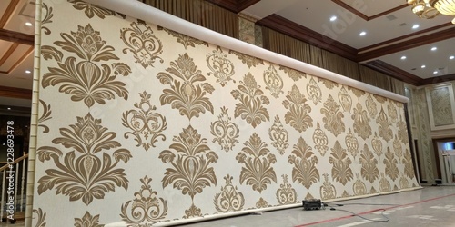 Large Scale Damask Wallpaper with Floral Motifs, modern, floral, designs