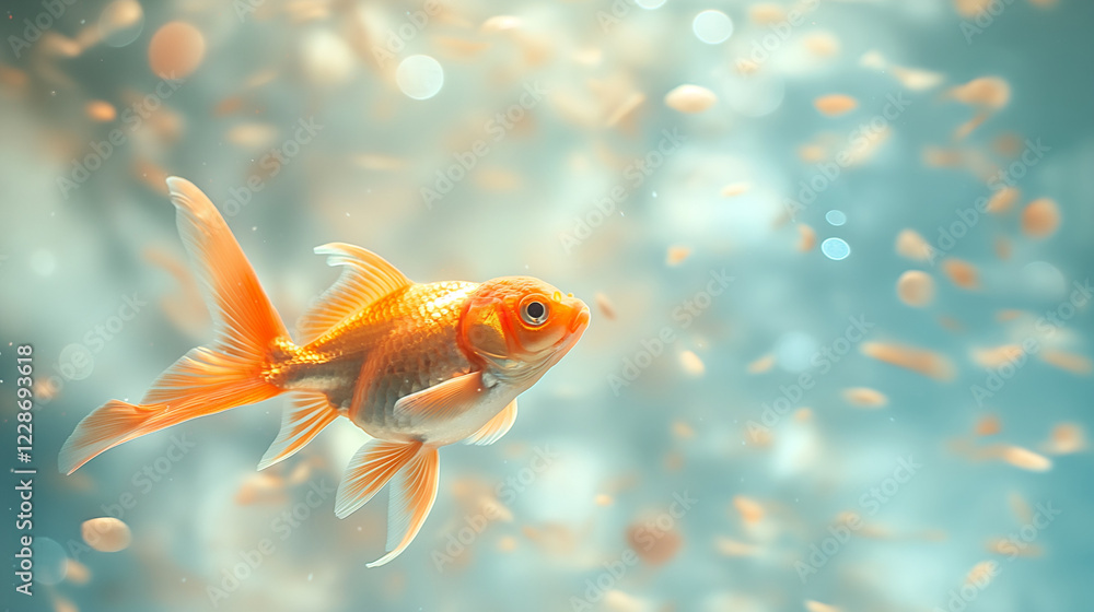 Goldfish swimming in bright, bubbly water. Goldfish swimming in bright, bubbly water.