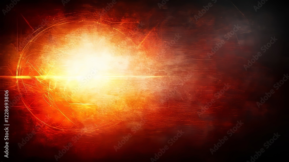 Fototapeta premium Fiery Glowing Orb Abstract Background Texture