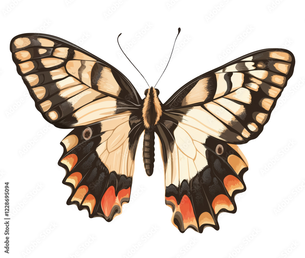 Fototapeta premium Illustration of a butterfly isolated on transparent background