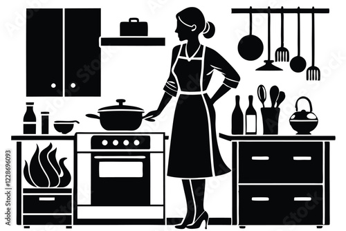 vector collection of cooking women