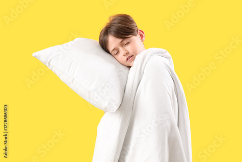 Sleepy little boy with pill...