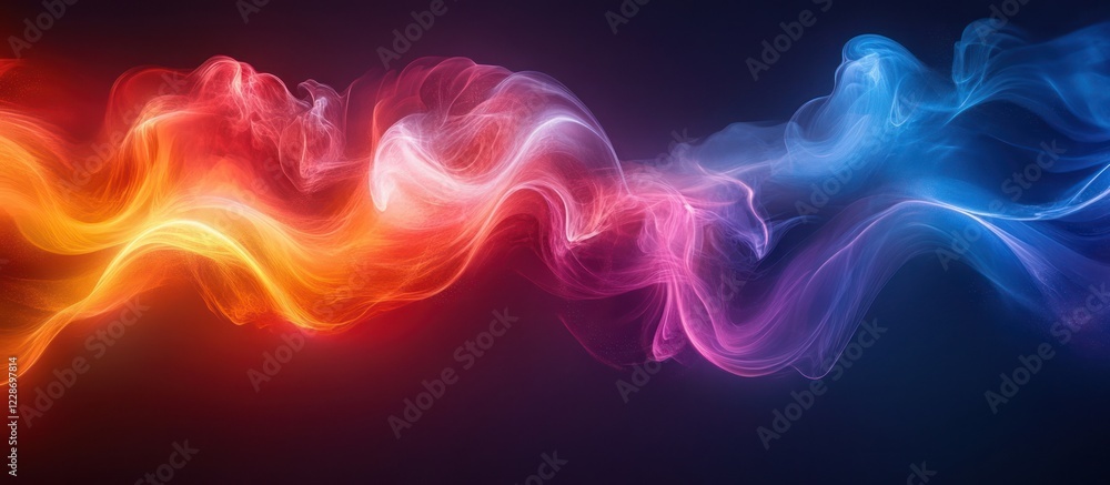 Fototapeta premium Abstract colorful smoke wave design.