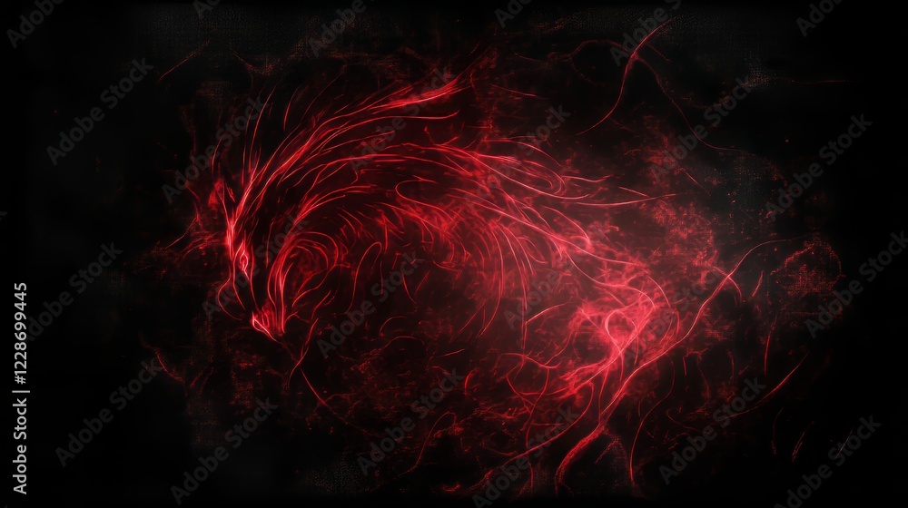 Fiery Red Dragon Abstract Digital Art Artwork Fiery Red Dragon Abstract Digital Art Artwork