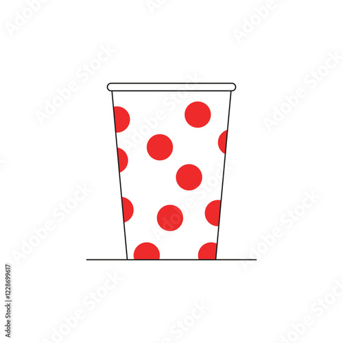 Illustration coke cup paper with polka dot pattern