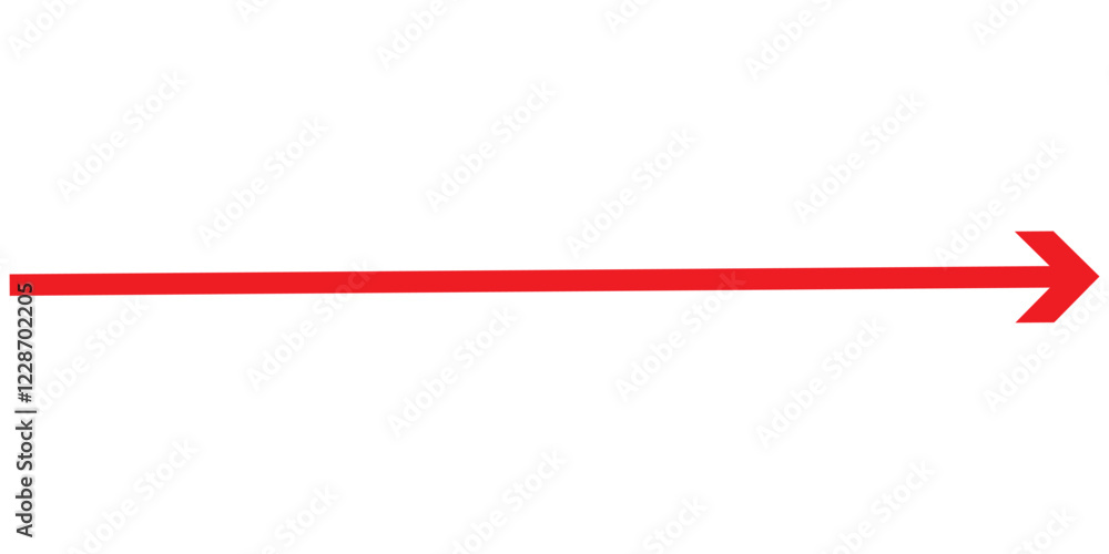 Long arrow. Black and Red arrow pointing Right and Left. Bold and Thine long arrow. Vector illustration. Long arrow. Black and Red arrow pointing Right and Left. Bold and Thine long arrow. Vector illustration.