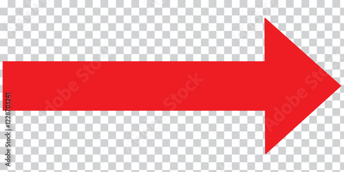 Long arrow icon isolated. Long arrow vector, icon. Red, Black and Blue horizontal arrow. Right and Left long arrow vector icon.