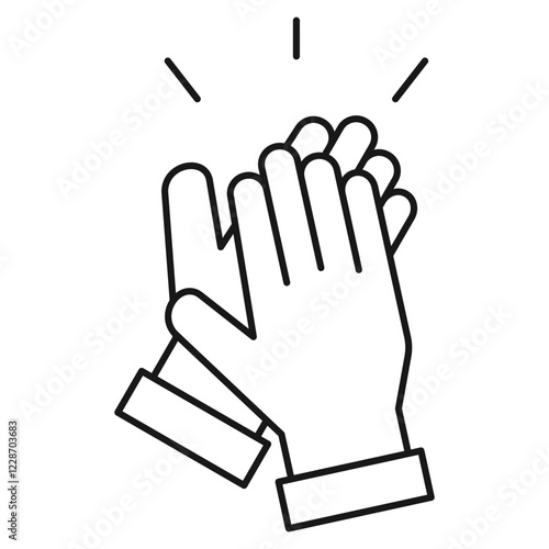 Applause hand icon on white background
