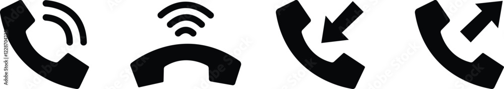 Phone call icon in flat set isolated on transparent background. Vector sign for apps or web. Handset with wave Telephone Dial Symbols Answer and Decline incoming call mobile phone Ringing Phone call icon in flat set isolated on transparent background. Vector sign for apps or web. Handset with wave Telephone Dial Symbols Answer and Decline incoming call mobile phone Ringing