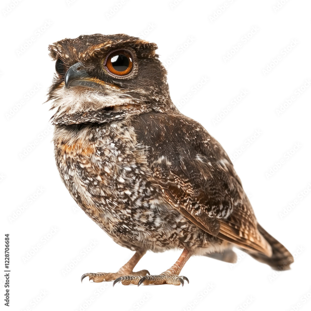 Naklejka premium Whip-poor-will, nocturnal bird known for its repeated call and camouflaged plumage. isolated on transparency background