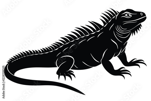 Iguana silhouette vector illustration set on a white background