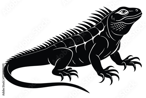 Iguana silhouette vector illustration set on a white background