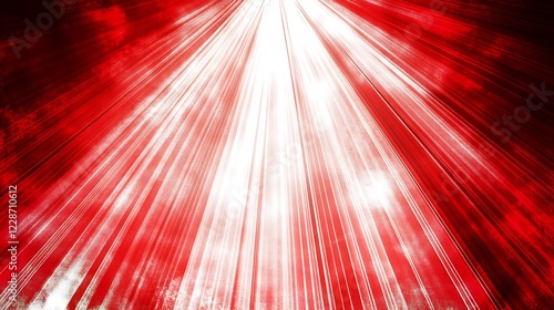Abstract Red And White Light Rays Converging