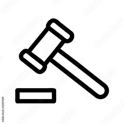 Gavel Vector Icon – Justice & Legal Symbol