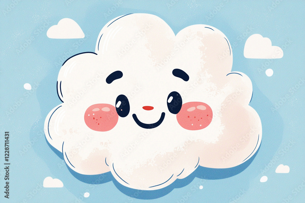 Minimalist Minimalist Fluffy White Cloud With Cute Smili Background for Digital and Print Use Minimalist Minimalist Fluffy White Cloud With Cute Smili Background for Digital and Print Use