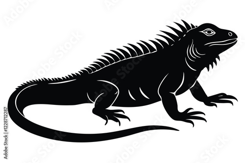 iguana silhouette vector art and illustration