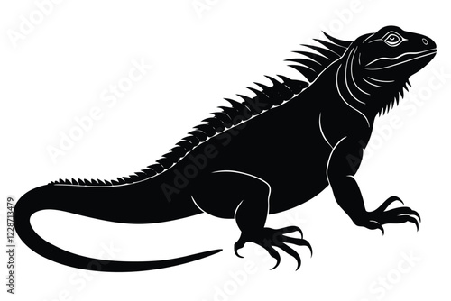 iguana silhouette vector art and illustration