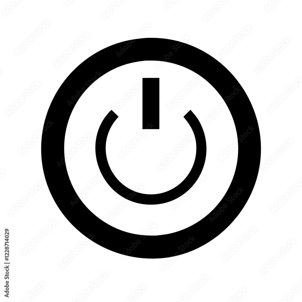Power Button Vector Icon – Energy & Control Symbol Power Button Vector Icon – Energy & Control Symbol