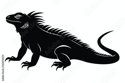 iguana silhouette vector art and illustration