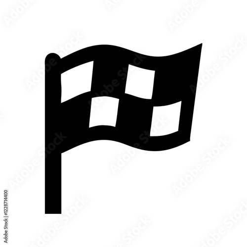 Racing Flag Vector Icon – Competition & Speed Symbol