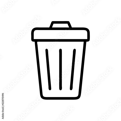 Trash Can Vector Icon – Waste Management & Cleanup Symbol