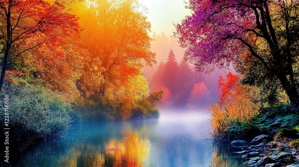 Stunning Fall Landscape Enhanced by Sparkling Frost and a Spectrum of Rich Colors Stunning Fall Landscape Enhanced by Sparkling Frost and a Spectrum of Rich Colors