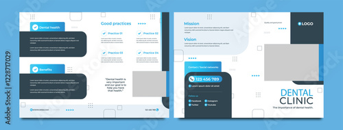 Medical or healthcare square trifold brochure template or Square trifold medical brochure design. Medical and health care Modern Square Trifold brochure presentation, Creative Health service template