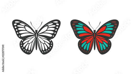 Photography Butterfly silhouette vector illustration art design