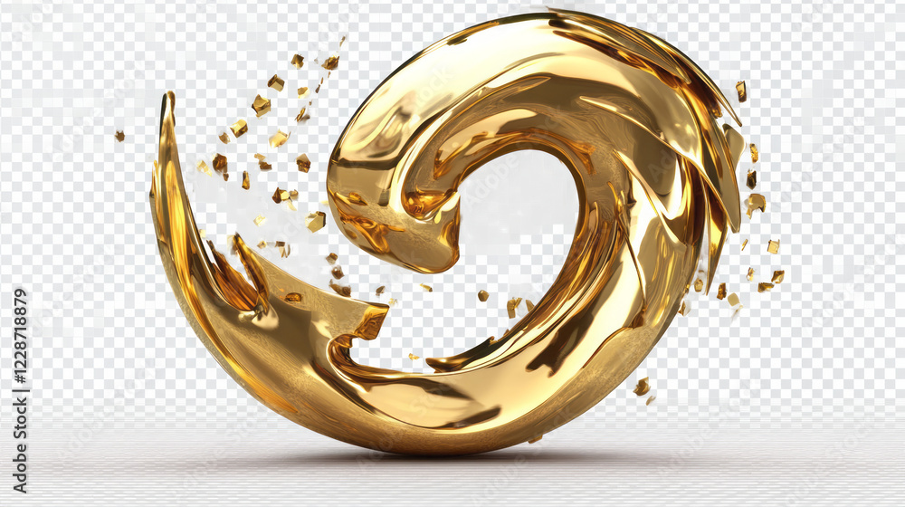 high-resolution 3d render of dynamic gold liquid swirl with breaking wave and shattering splash in abstract art design high-resolution 3d render of dynamic gold liquid swirl with breaking wave and shattering splash in abstract art design