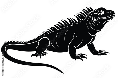 Iguana black Silhouette Vector