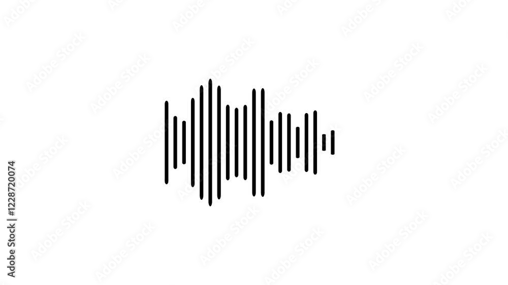 Voice vibration sound wave icon stereo equalizer frequency digital movement animation.Minimalist wave form Audio Visualization sound graphic element.