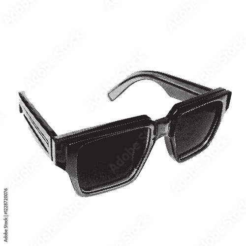 sunglasses 1980s and 1990s vintage halftone grunge vector design element