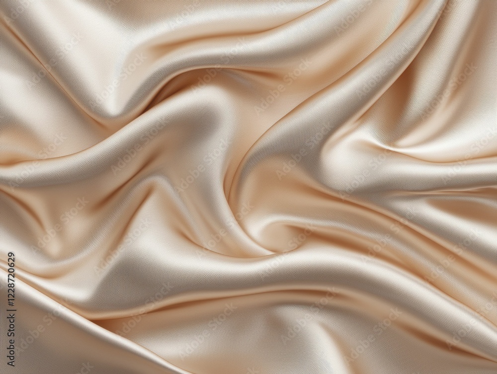 A soft, shimmering fabric in a warm peach hue, elegantly draped and displaying smooth, flowing textures. A soft, shimmering fabric in a warm peach hue, elegantly draped and displaying smooth, flowing textures.