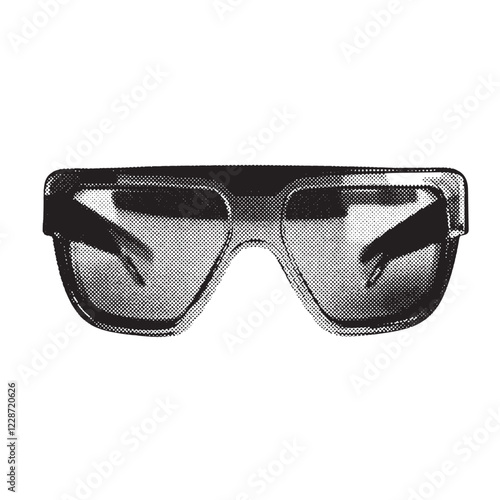 sunglasses 1980s and 1990s vintage halftone grunge vector design element