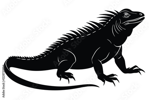 Iguana Clipart Silhouette isolated on a white background