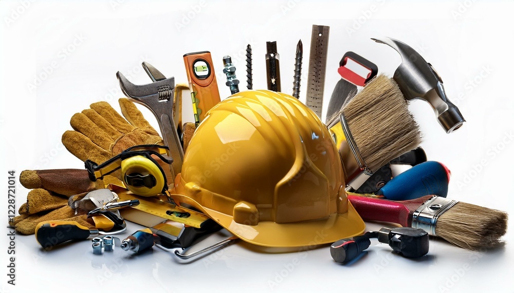 Set of construction tools isolated on white back ground Set of construction tools isolated on white back ground