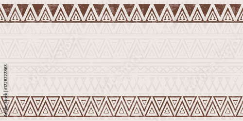 Ethnic background, geometric ornament, frame, seamless pattern, vector design