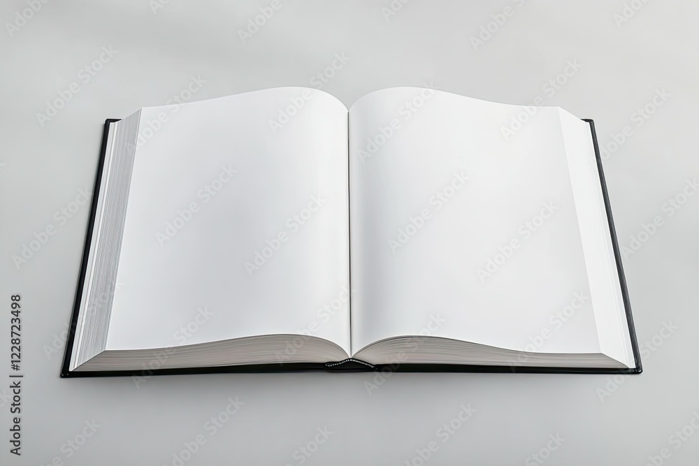 Detailed Image of a White Book with a Blank Page in the Middle Detailed Image of a White Book with a Blank Page in the Middle