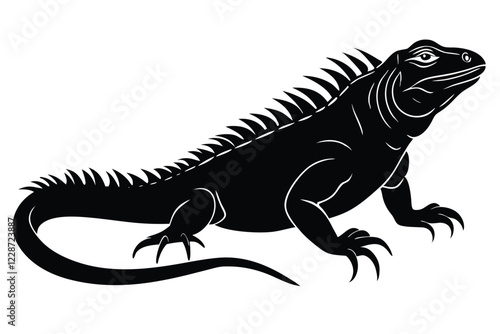 Iguana black Silhouette Clip art