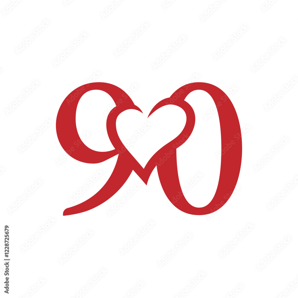 initial number 90 with love valentine day initial number 90 with love valentine day