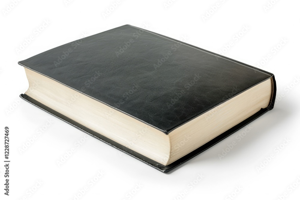 Vibrant Color Picture of Black Book Isolated on White Background Vibrant Color Picture of Black Book Isolated on White Background