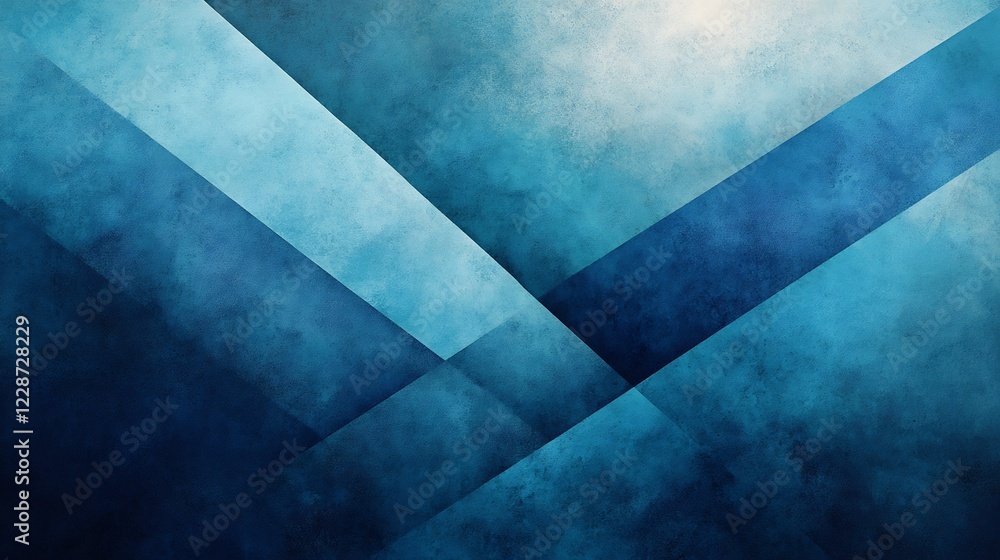 Abstract Blue Geometric Shapes Soft Light Background. AI Generated Abstract Blue Geometric Shapes Soft Light Background. AI Generated