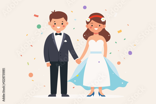 happy bride and groom